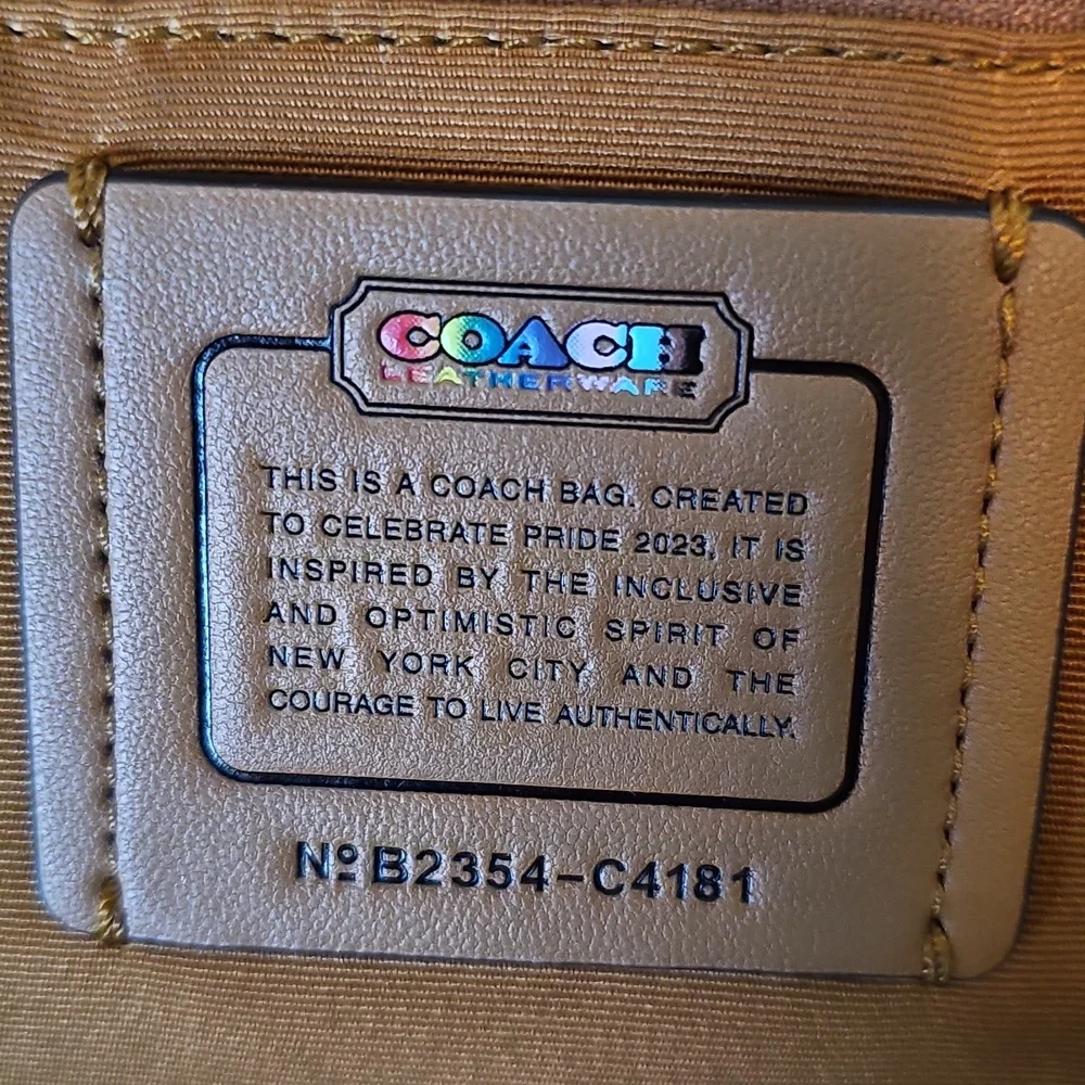 Coach Pride City Tote in Rainbow Signature Canvas & Leather Chalk - Picture 2 of 11